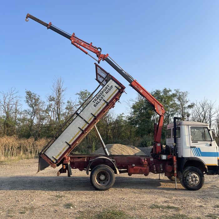 Vand iveco zeta, 7,5 tone, basculabil, macara