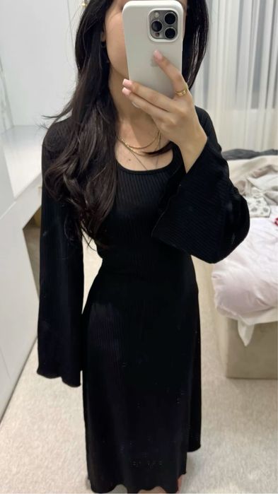 Платье лапша миди с завязками