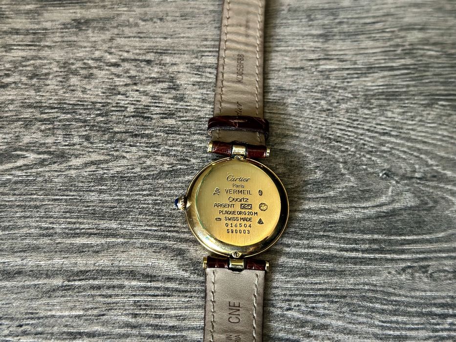 Ceas Cartier Must de Cartier Vermeil 590003 Silver Quartz 30MM Watch