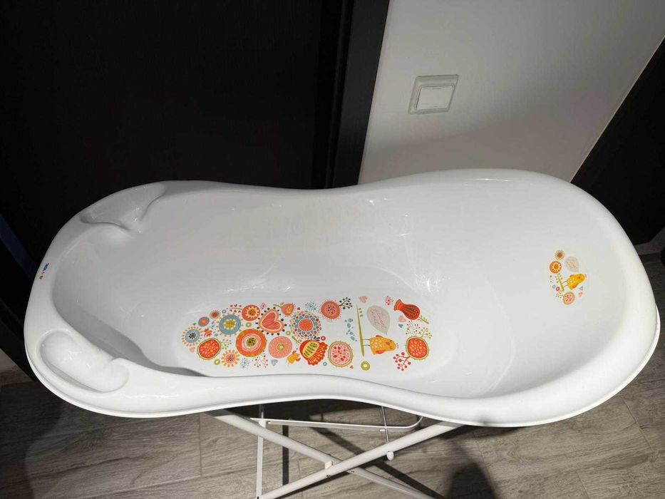 Set Cadita Folk 102cm cu Suport metalic si Suport Anatomic Alb