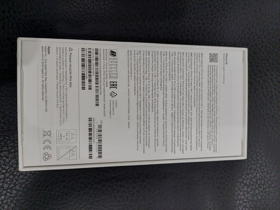 Iphone 16 white, 128 gb