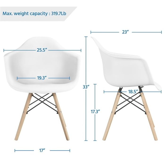 Комплект от 4 трапезни стола полипропилен с крака от бук и разпънки