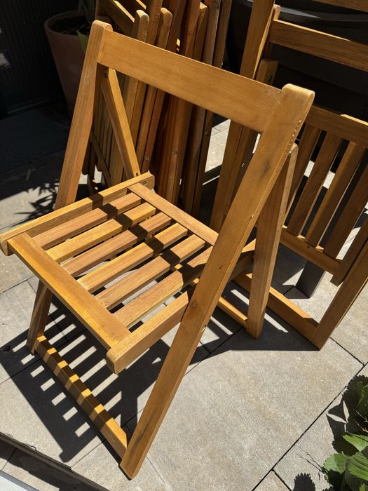 Set 6 scaune pliabile din lemn acacia – terasă, balcon, grădină