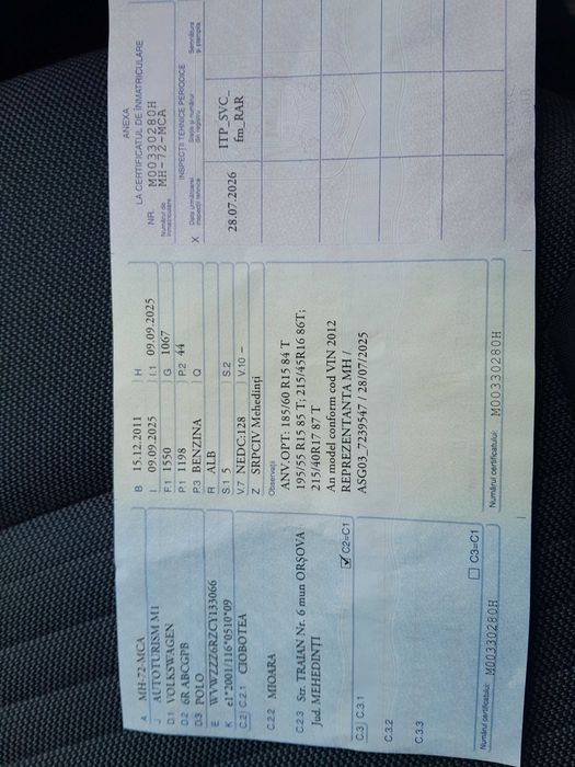 Vand wv polo model 2012 benzina