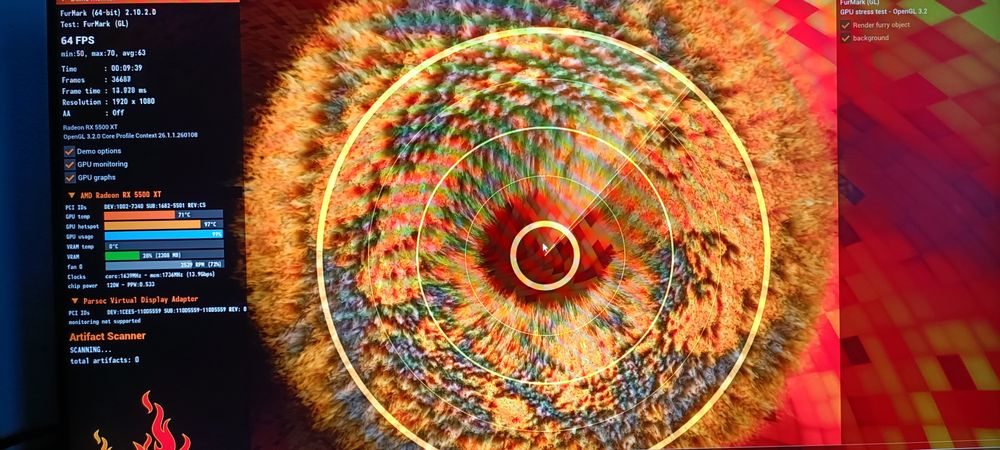 Placa video Rx 5500 XT 8GB plus sursa 500W