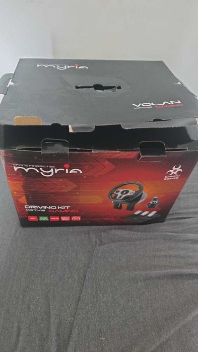 Volan Gaming Myria MG7418 – Set complet cu 3 Pedale și Schimbător H (PC / PS4 / PS3 / Xbox)