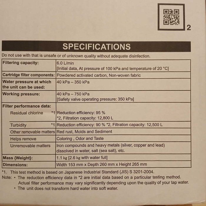 Фильтр для воды PANASONIC