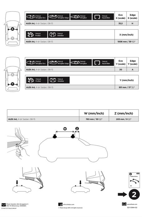 Bare transversale portbagaj auto Thule Wingbar Edge+kit Audi A4 08-15