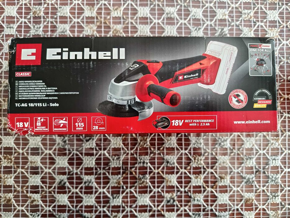 POLIZOR UNGHIULAR FARA FIR: Einhell TC-AG 18/115 Li-Solo - nou