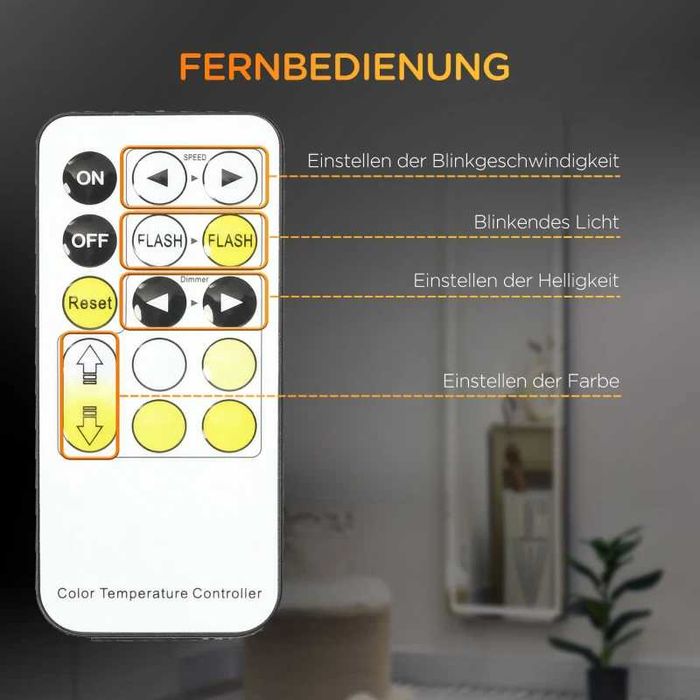 HOMCOM 2 в 1 Огледало в цял ръст с LED осветление