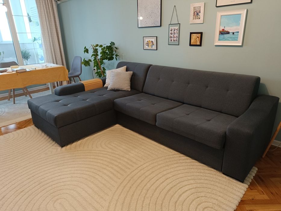 Разтегателен ъглов диван, с ракла. Модел Бернарда