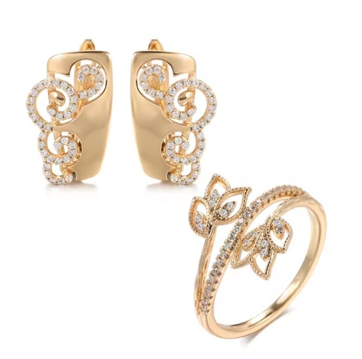 Seturi de bijuterii antialergice placate cu aur roz de 14k