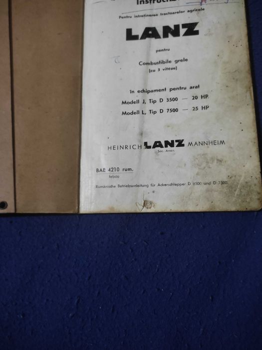 Manual original Lanz Bulldog An 1935