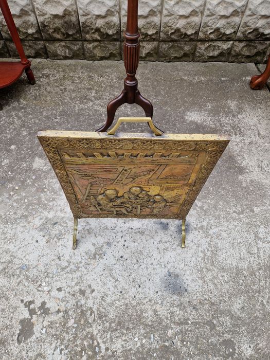 Уникално антикварно английско пано решетка за пред камина