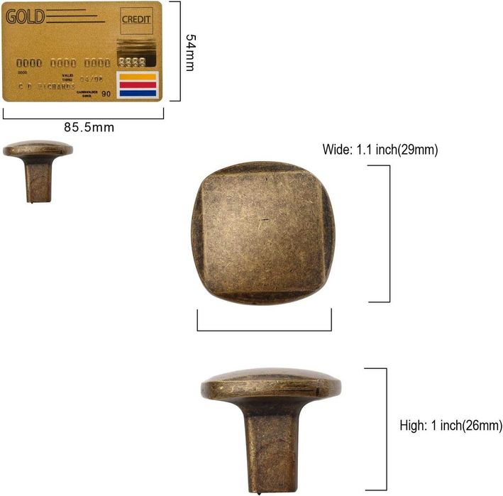 Amerdeco 6 бр. Антични месингови дръжки от цинкова сплав за кухненски