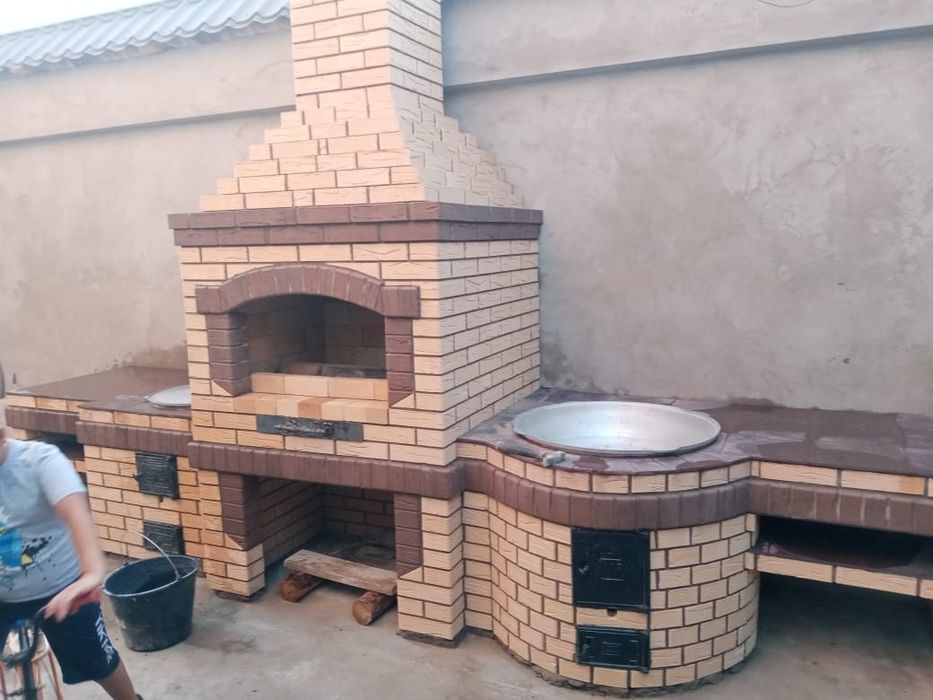 Барбекю, каминь.