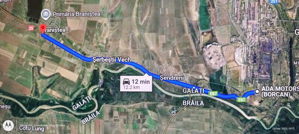 Vând 4000m² in Braniștea Galați ,13€/m² neg.,cu deschidere 20 m la DN