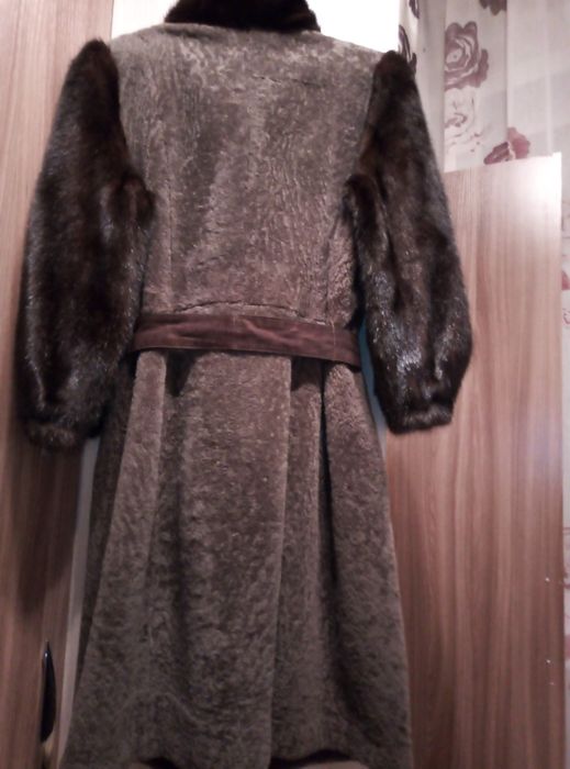 Шуба мутон с норкой