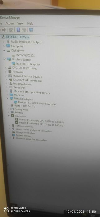 Настолен компютър Intel Pentium G3220 3.00 GHz 8 GB RAM, SSD 256 GB