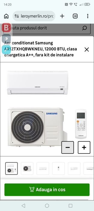 Aer conditionat Samsung AR12TXHQBWKNEU, 12000 BTU A++, NOU., Sigilat.