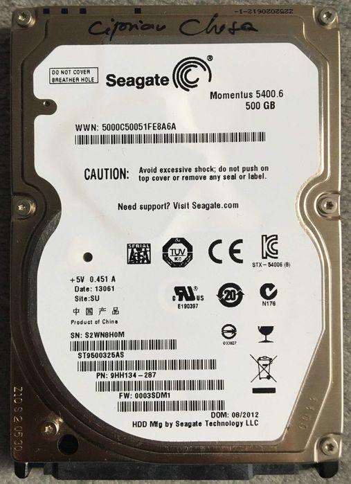 Vand HDD Seagate 465 Gb