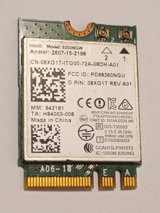 Wireless pentru Laptop Intel® Dual Band Wireless-AC 8260 5Ghz