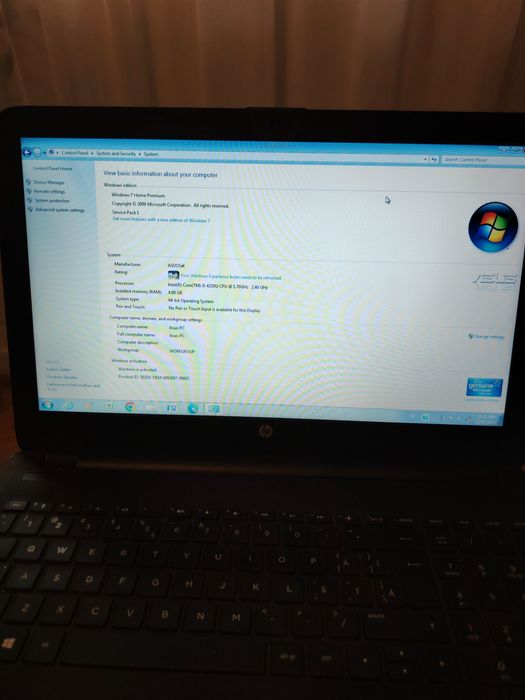 Laptop HP 15.6″ i5-4210U, 4GB RAM, Windows 7 original, baterie bună