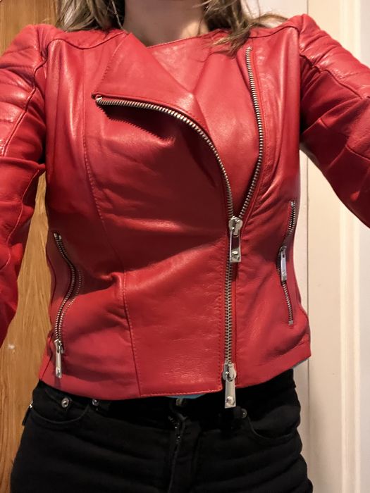 Geaca superba virala piele naturală Pinko, masura S