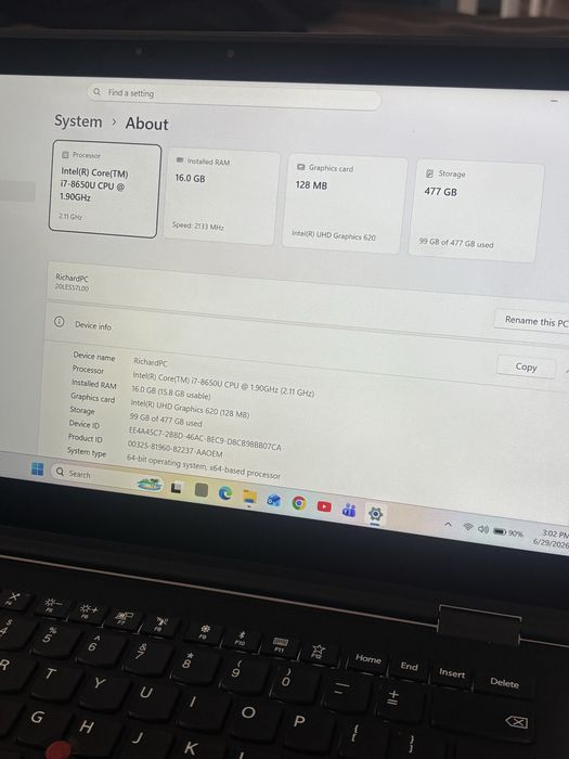 Lenovo Thinpad X1 Yoga• Laptop 2 in 1• ( Laptop+ tableta) •i7-8550U• 16gb ram• 512gb