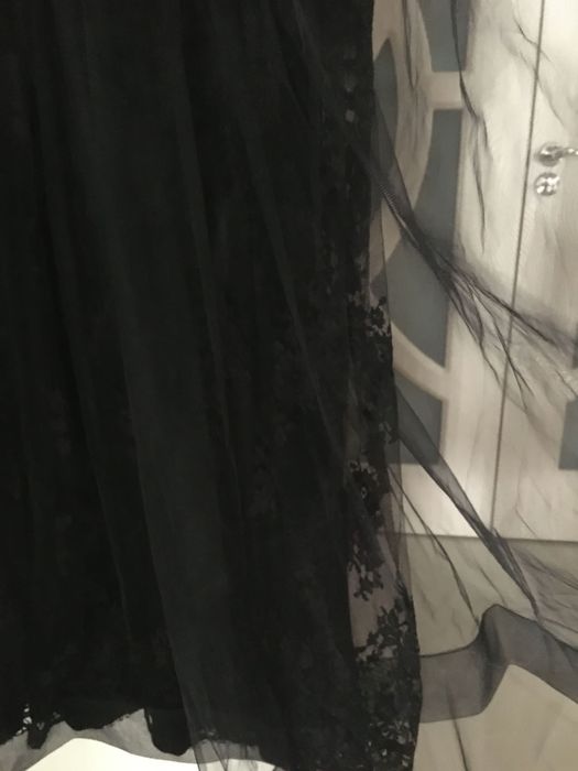 Rochie neagra lunga voal - LouLou