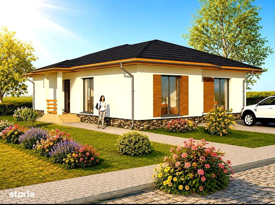 Casă pe un nivel la cheie, 184 mp,teren 650 mp,fotovoltaice,LIVEZENI