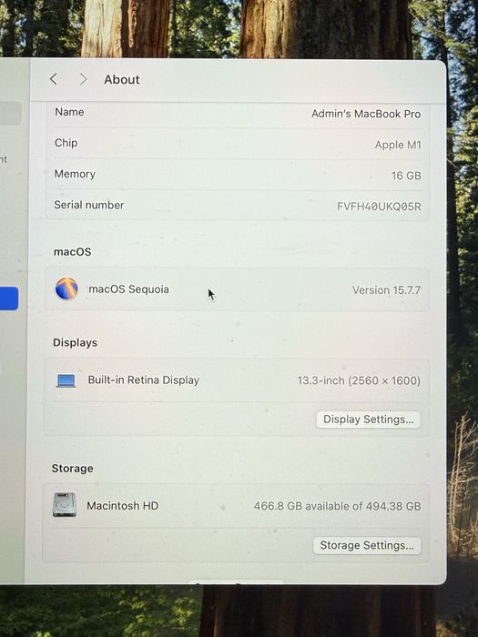 Apple MacBook Pro 13’ M1 16GB Ram 512GB SSD Touchbar Touch ID
