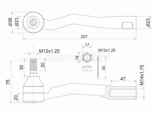 Рулевой наконечник Toyota Avensis
