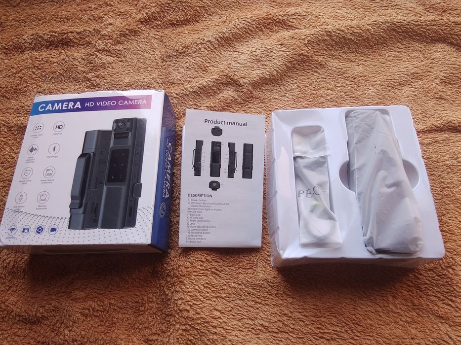 Страхотна боди камера с живо предаване в интернет и Уай Фай-чисто нова