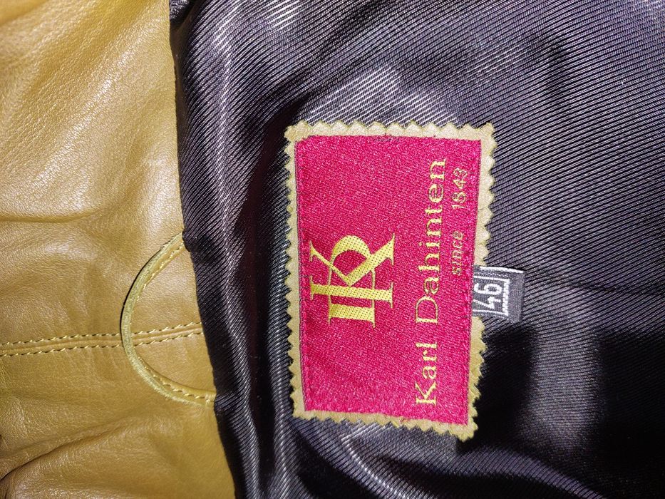 Haină de piele Karl Dahinten, maro,  elegantă