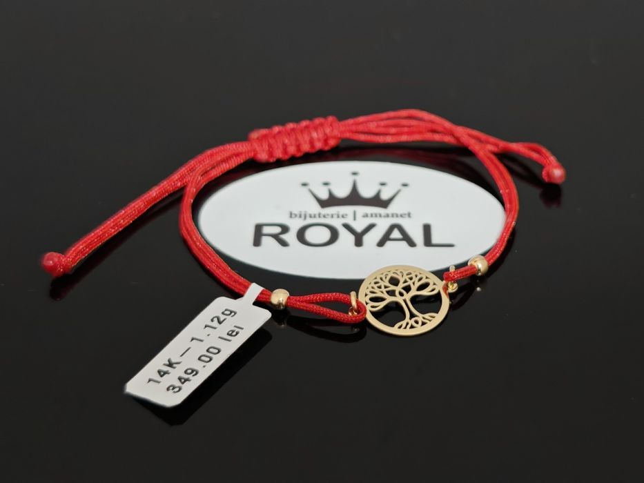 Bijuteria Royal CB : Bratara cu snur pomul vieții aur 14K 1,12 gr