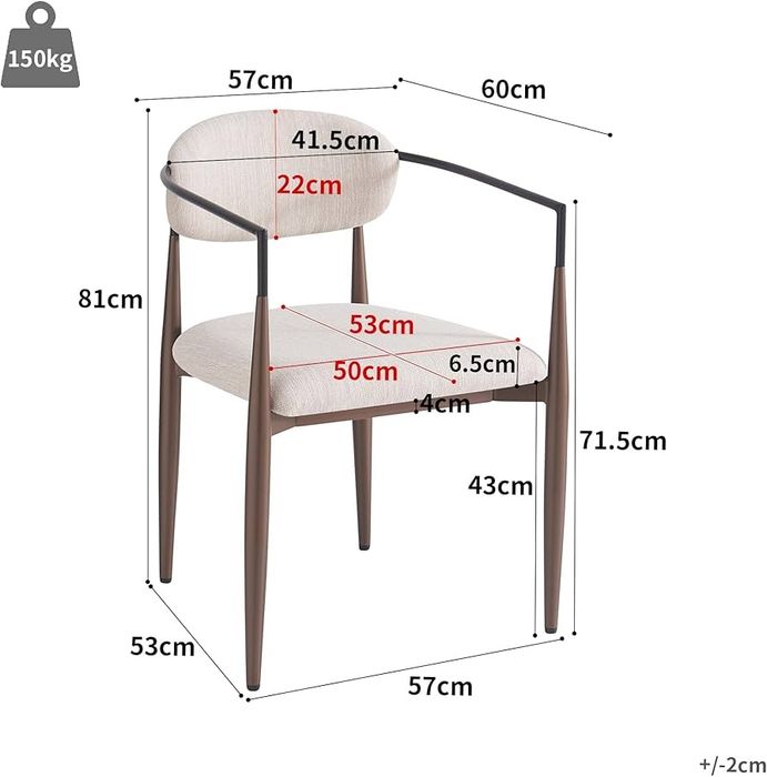 PROMO Scaun set 2-4-6-8, structura metal, sezut tapitat