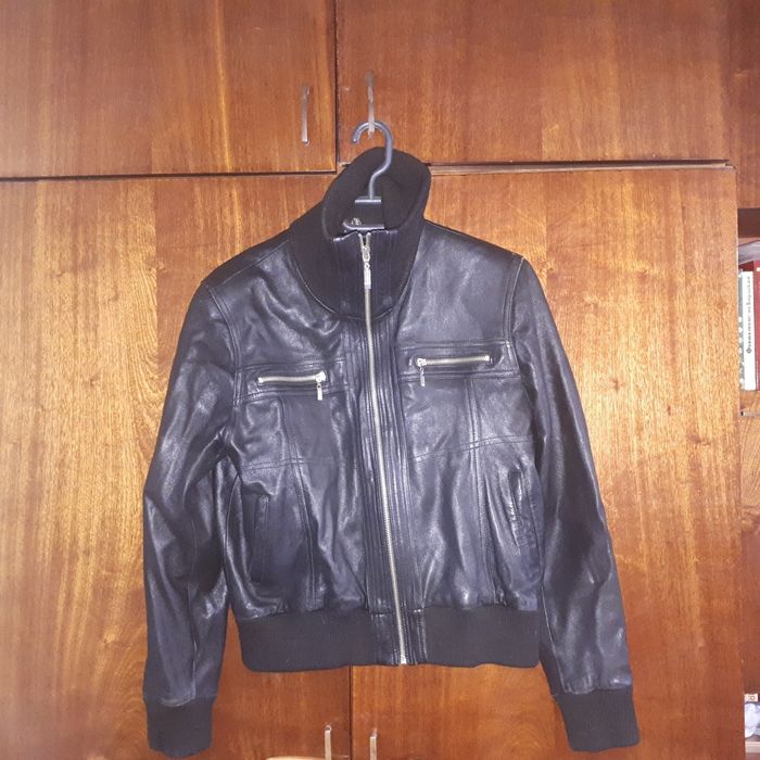 Черно кожено яке естествена кожа