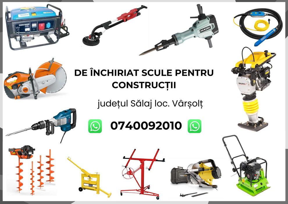 compactor, picamer, placa vibratoare, ghilotina pavaje etc.