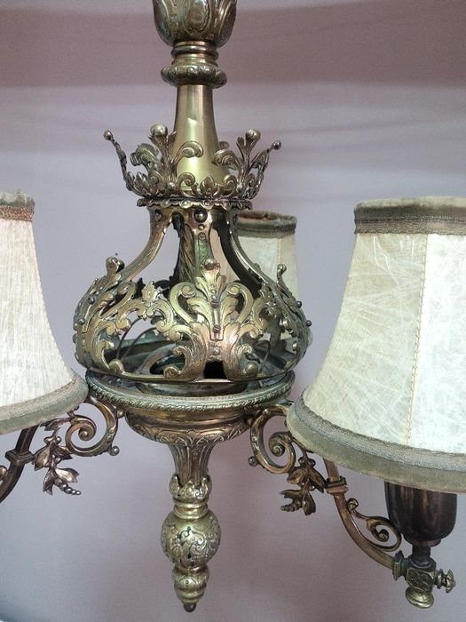 Винтидж месингов абажур