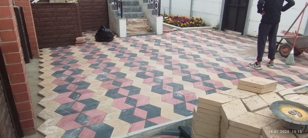 Профессиональная  укладка брусчатки!!!