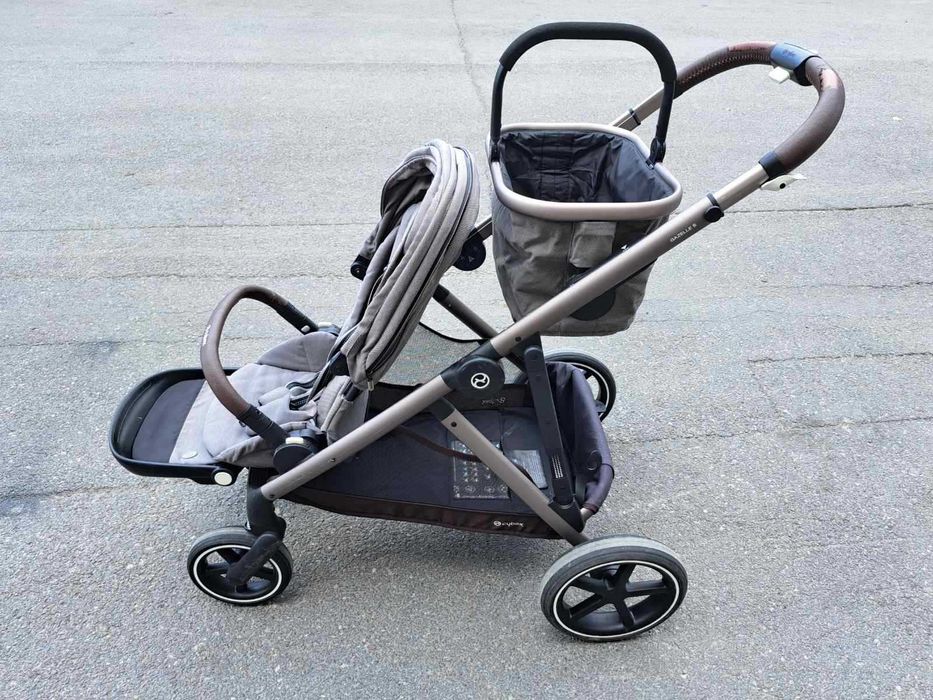 Cybex Бебешка количка Gazelle S Stone Grey близнаци + 2бр летни коша