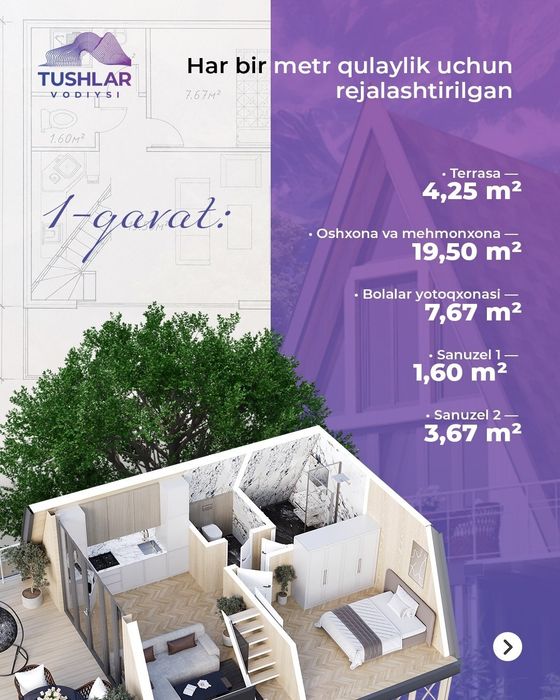 TUSHLAR VODIYSI – Zamonaviy Shale uylari!