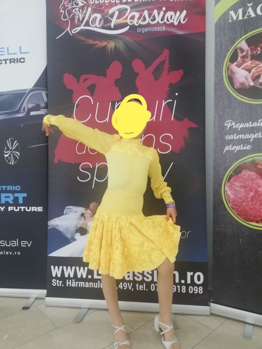 Costum de dans sportiv modern fetița 5-7 ani