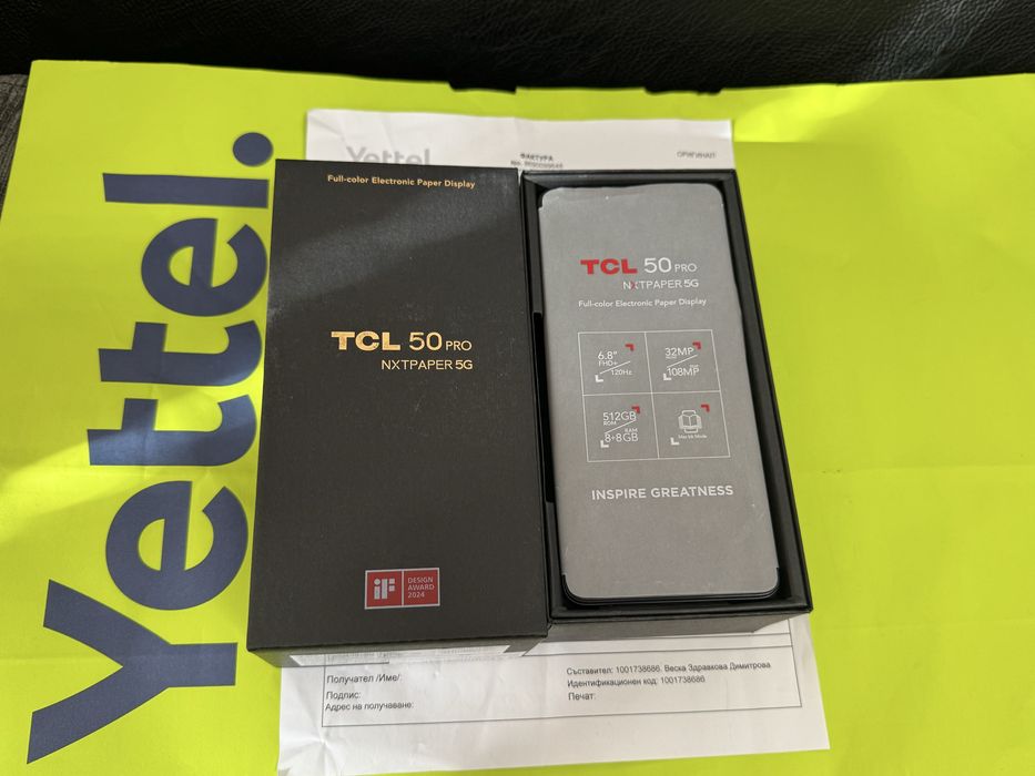 ***ЧИСТО НОВ 512GB TCL 50 PRO NXTPAPER 5G Yettel Гаранция до 2028 г.