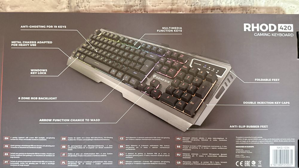 Геймъркса клавиатура GENESIS RHOD 420 RGB NKG-1234