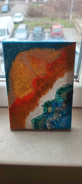 Продавам релефни картини, ръчно рисувани.