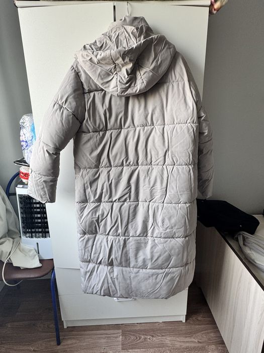 Қыстық куртка, белдігі бар, жылы ,