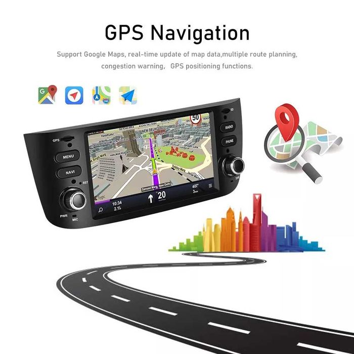Мултимедия за Fiat Punto Навигация Двоен дин дисплей плеър Android GPS