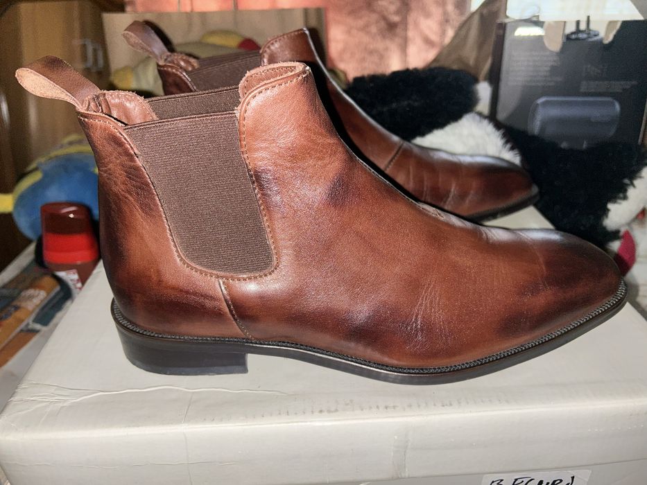 Chelsea Brown Leather boots Pantofi ghete de piele maro